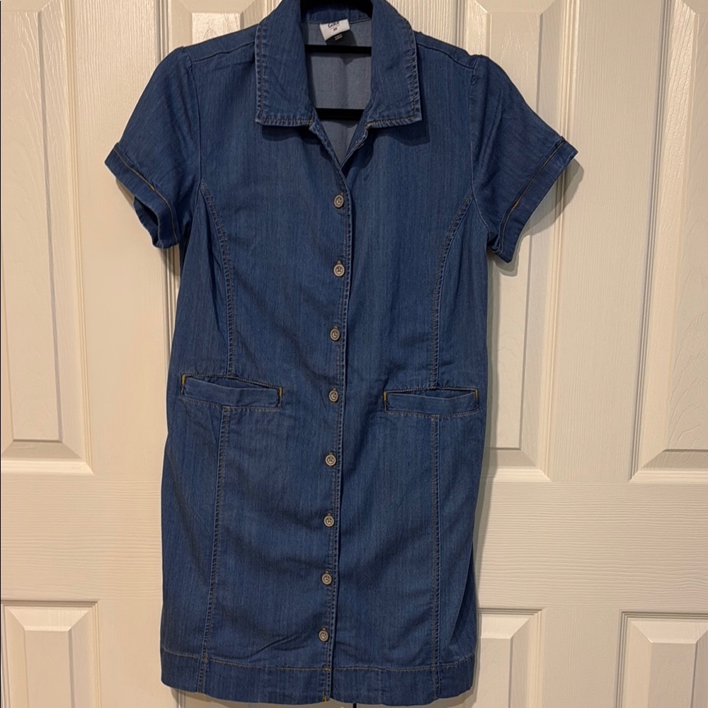 CAbi Blue Polo Collar Mini Dress